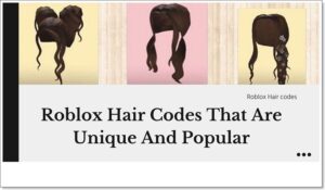 Roblox hair codes