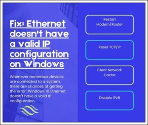 Ethernet does not have a valid IP configuration