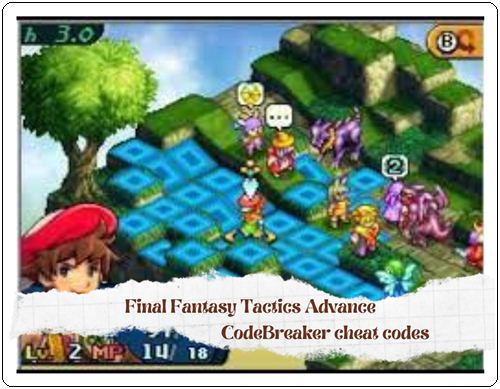 Final Fantasy Tactics Advance Code Breaker Codes 2023