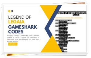 legend of legaia gameshark codes