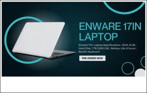 enware 17in laptop