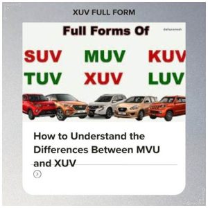 xuv full form