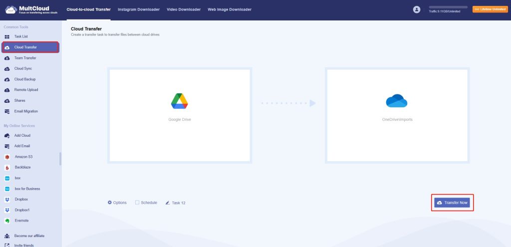 Google Drive to OneDrive Transfer